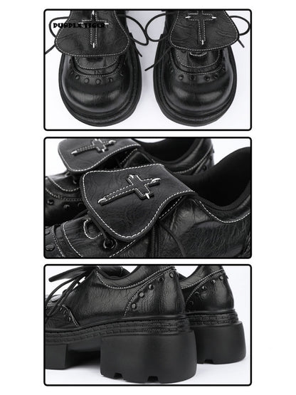 Subculture Flap Heightened Platform Loafers Oxford Shoes【s0000015977】