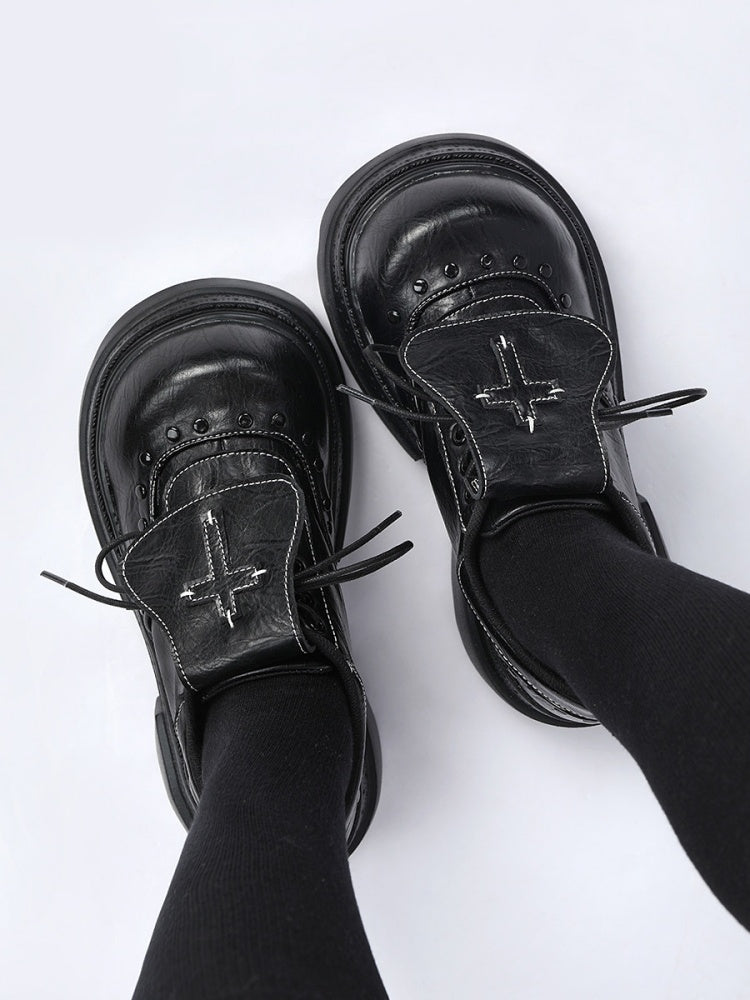 Subculture Flap Heightened Platform Loafers Oxford Shoes【s0000015977】