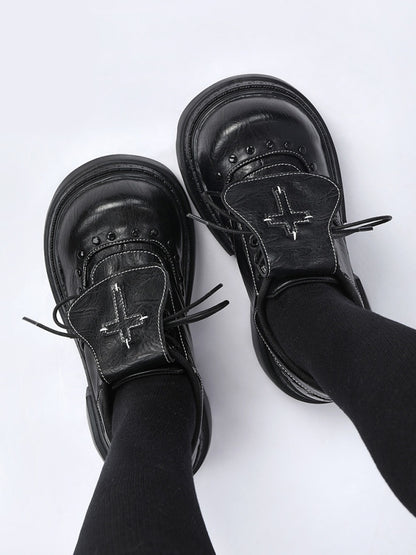 Subculture Flap Heightened Platform Loafers Oxford Shoes【s0000015977】