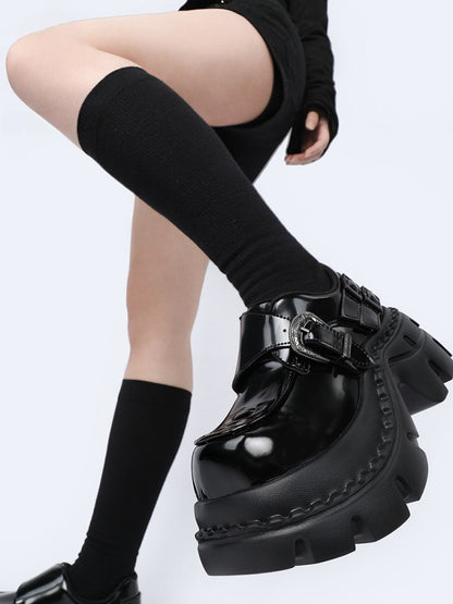 Chunky Heeled Sweet Edgy Loafers Platform Shoes【s0000015981】