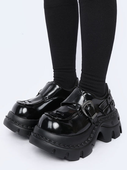 Chunky Heeled Sweet Edgy Loafers Platform Shoes【s0000015981】