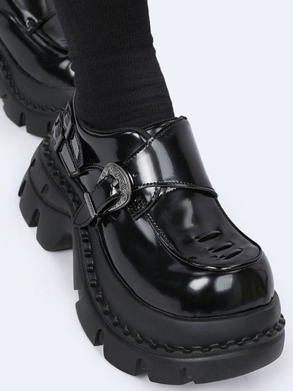 Chunky Heeled Sweet Edgy Loafers Platform Shoes【s0000015981】