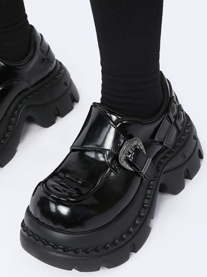 Chunky Heeled Sweet Edgy Loafers Platform Shoes【s0000015981】