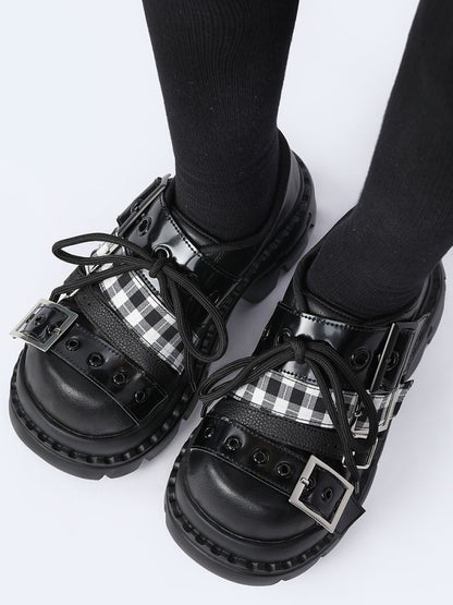 Subculture Plaid Platform Daddy Shoes【s0000015982】