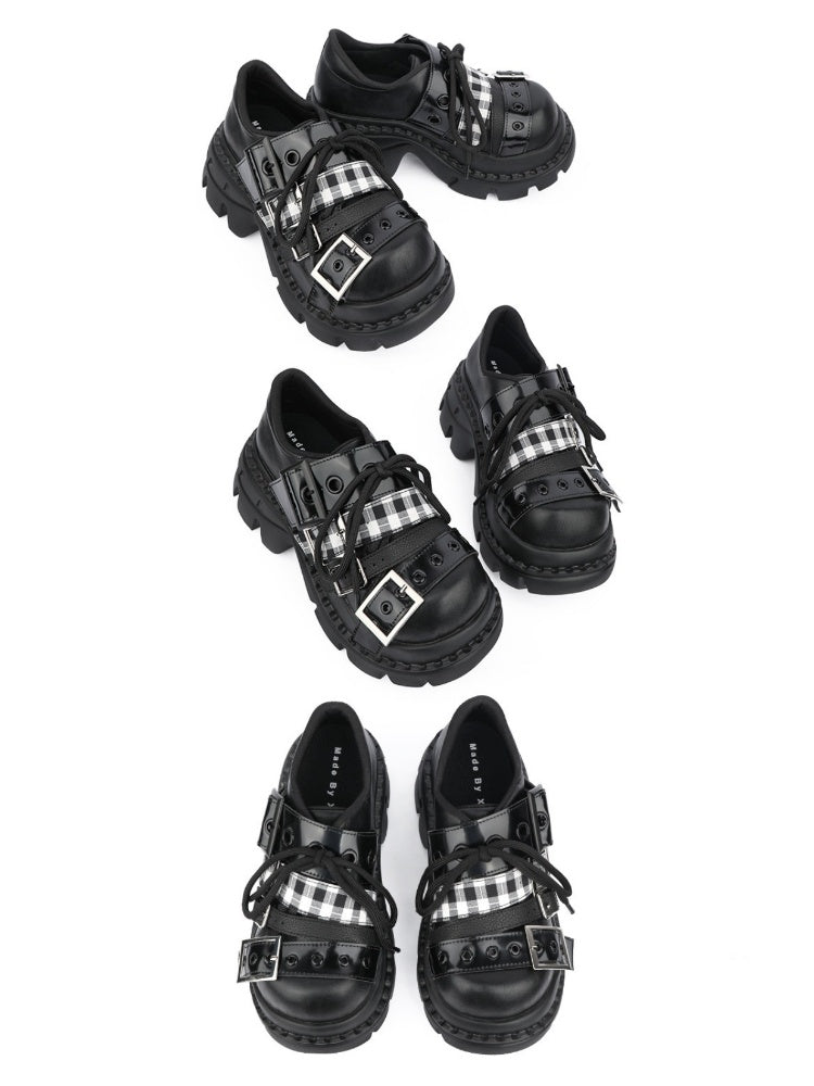 Subculture Plaid Platform Daddy Shoes【s0000015982】