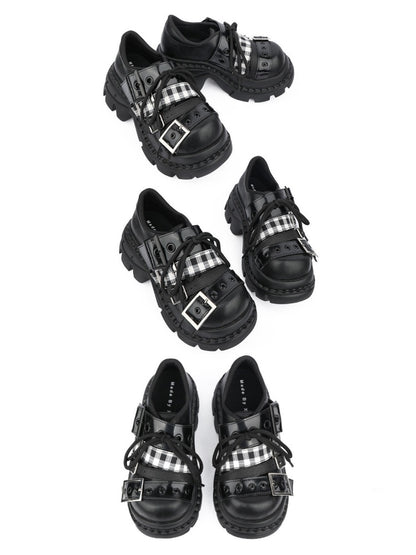 Subculture Plaid Platform Daddy Shoes【s0000015982】