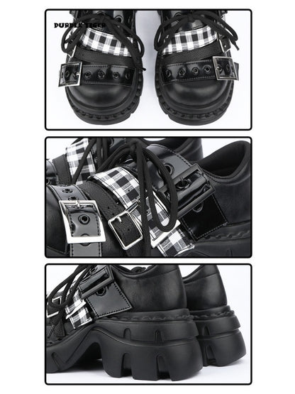 Subculture Plaid Platform Daddy Shoes【s0000015982】
