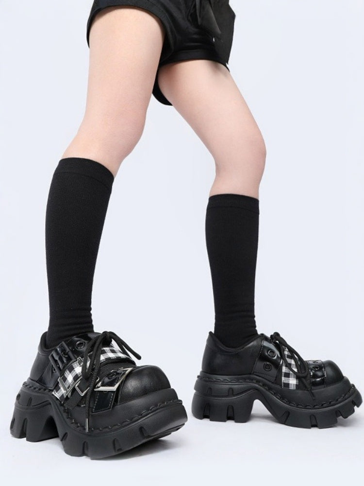 Subculture Plaid Platform Daddy Shoes【s0000015982】