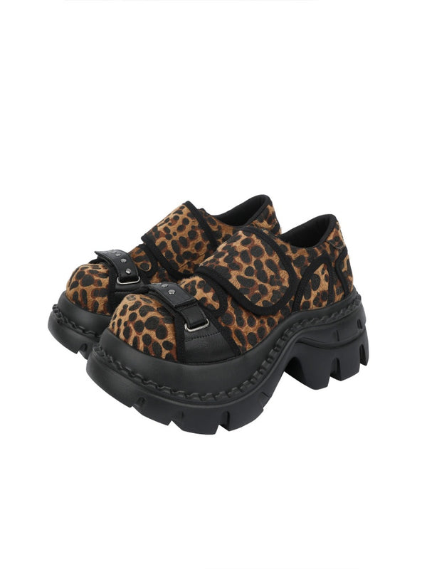 Leopard Print Chunky-Heel Platform Shoes【s0000015983】