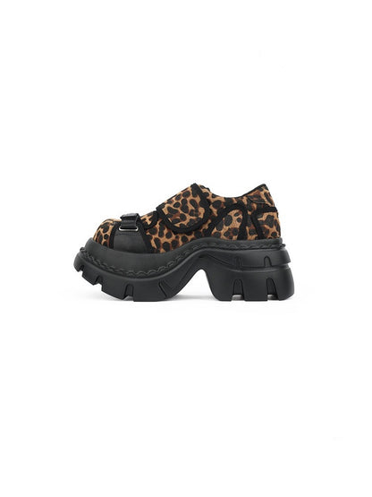 Leopard Print Chunky-Heel Platform Shoes【s0000015983】