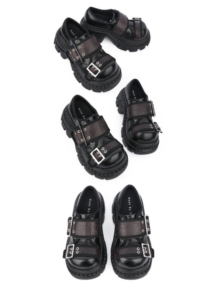 Subculture Chunky Height-Boosting Dad Loafers Platform Shoes【s0000015984】