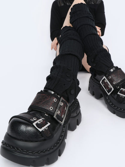 Subculture Chunky Height-Boosting Dad Loafers Platform Shoes【s0000015984】