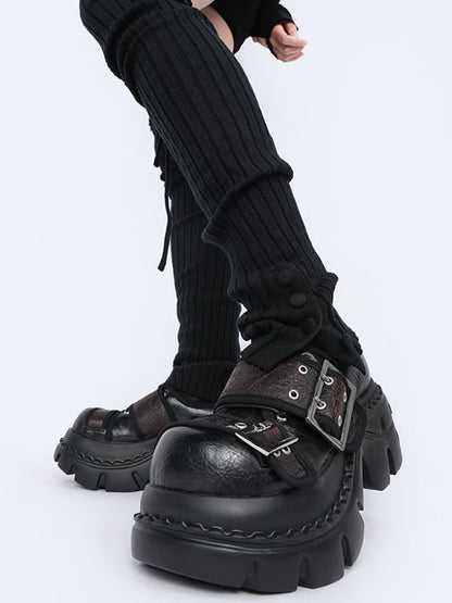 Subculture Chunky Height-Boosting Dad Loafers Platform Shoes【s0000015984】