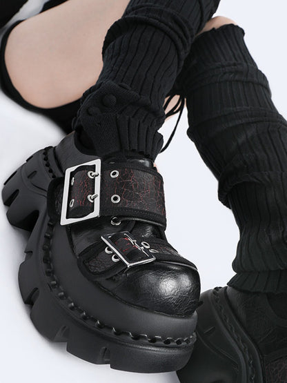 Subculture Chunky Height-Boosting Dad Loafers Platform Shoes【s0000015984】