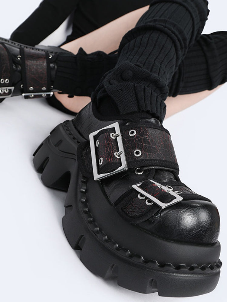 Subculture Chunky Height-Boosting Dad Loafers Platform Shoes【s0000015984】