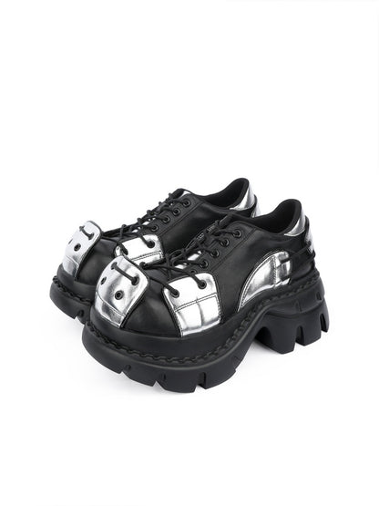 Cyberpunk Style Patchwork Height-Enhancing Chunky Platform Shoes【s0000015986】
