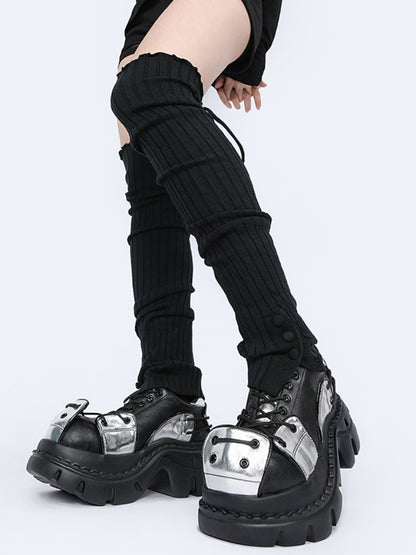 Cyberpunk Style Patchwork Height-Enhancing Chunky Platform Shoes【s0000015986】