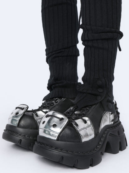 Cyberpunk Style Patchwork Height-Enhancing Chunky Platform Shoes【s0000015986】