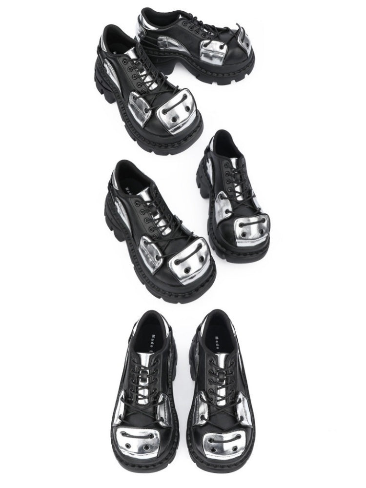 Cyberpunk Style Patchwork Height-Enhancing Chunky Platform Shoes【s0000015986】