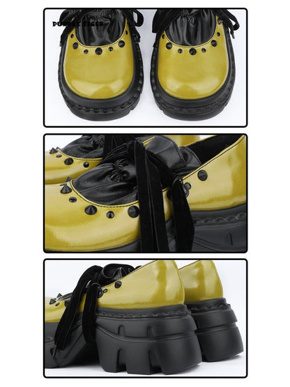 Niche Design Sweet & Edgy Mary Jane Platform Shoes【s0000015987】