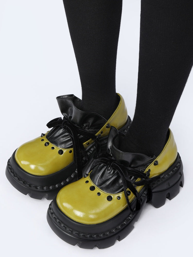Niche Design Sweet & Edgy Mary Jane Platform Shoes【s0000015987】