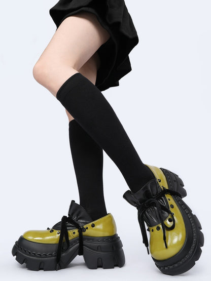 Niche Design Sweet & Edgy Mary Jane Platform Shoes【s0000015987】