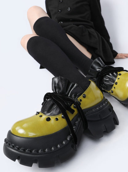 Niche Design Sweet & Edgy Mary Jane Platform Shoes【s0000015987】