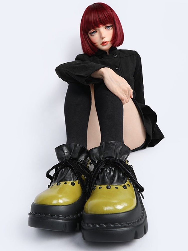 Niche Design Sweet & Edgy Mary Jane Platform Shoes【s0000015987】