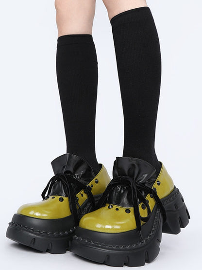 Niche Design Sweet & Edgy Mary Jane Platform Shoes【s0000015987】