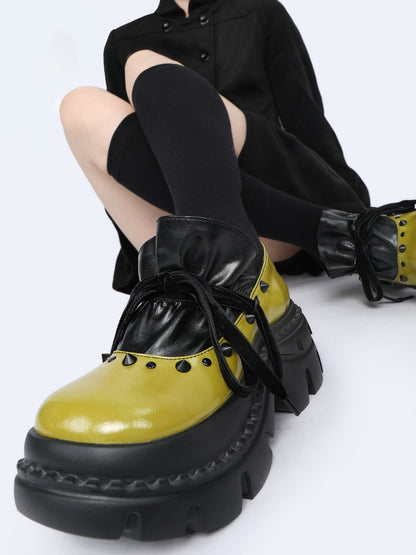 Niche Design Sweet & Edgy Mary Jane Platform Shoes【s0000015987】