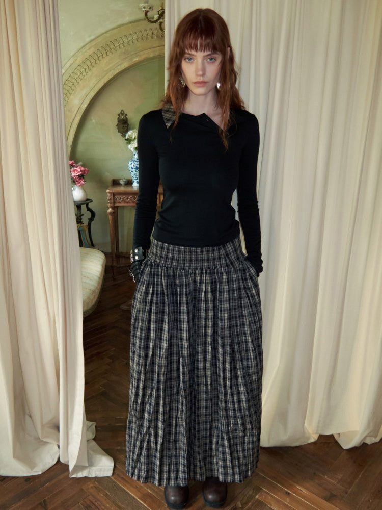 Faux Layered Henley Collar Asymmetrical Patchwork Long Sleeve Tops【s0000015992】