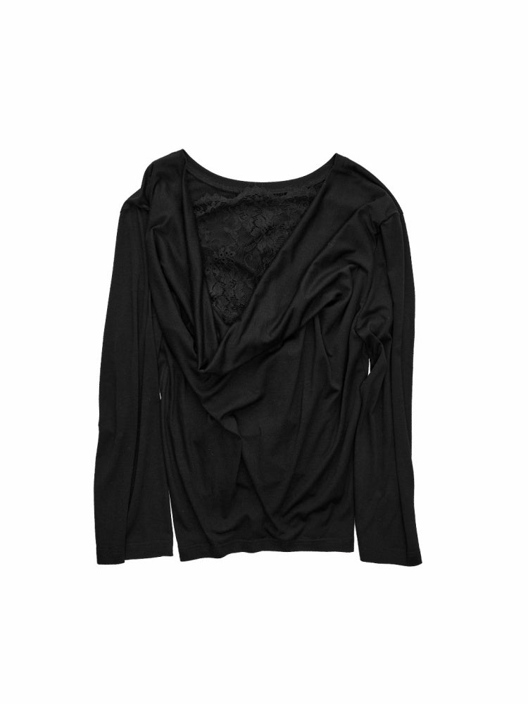 Faux Layered Lace Swing Collars Long Sleeve Base Shirts【s0000016006】