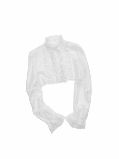 Lace Puff Sleeve Ultra-Short Shirt【s0000016007】