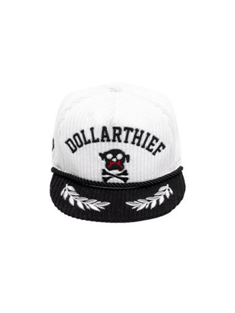 Contrast Corduroy Embroidery Webbing Flat Brim Truck Cap【s0000016010】