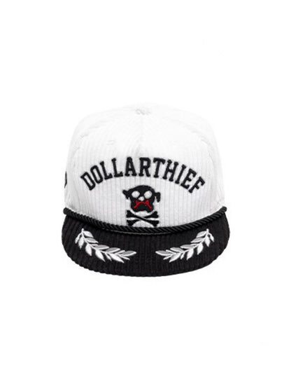 Contrast Corduroy Embroidery Webbing Flat Brim Truck Cap【s0000016010】