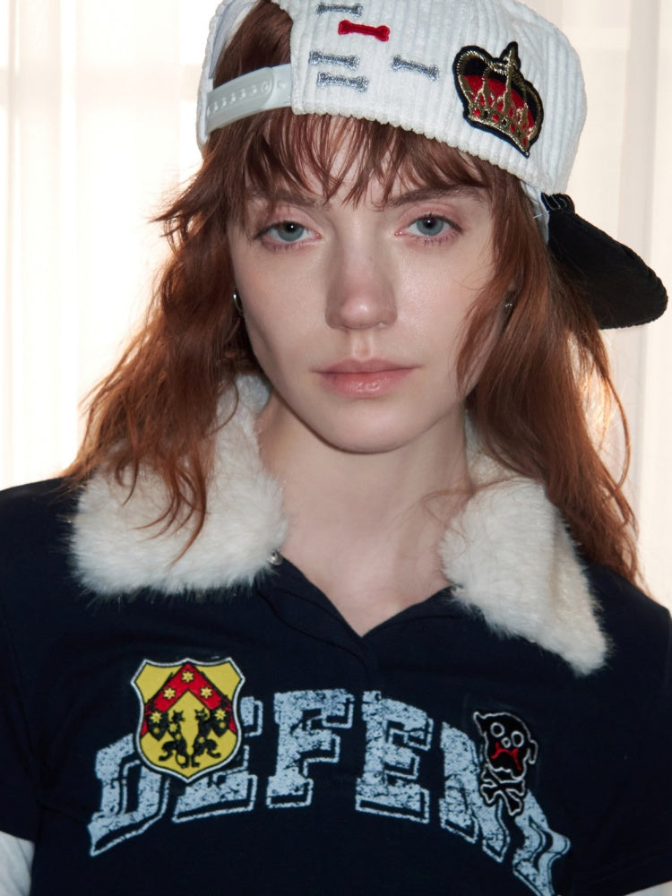 Contrast Corduroy Embroidery Webbing Flat Brim Truck Cap【s0000016010】