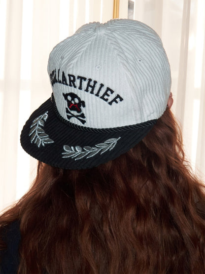 Contrast Corduroy Embroidery Webbing Flat Brim Truck Cap【s0000016010】