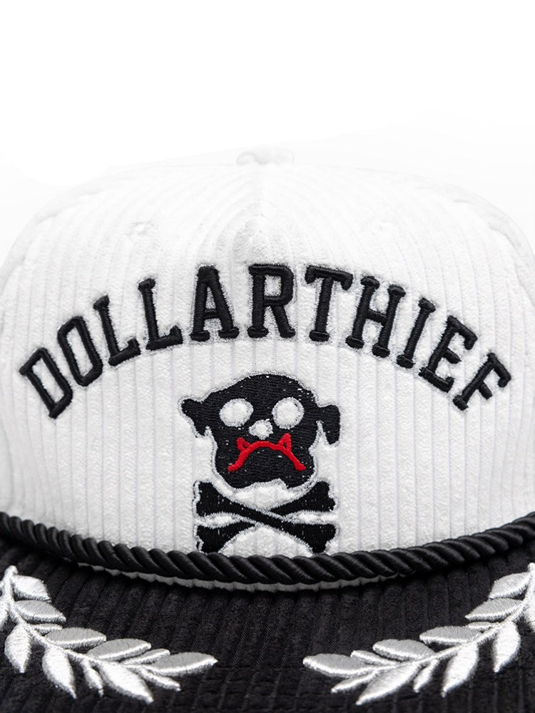 Contrast Corduroy Embroidery Webbing Flat Brim Truck Cap【s0000016010】