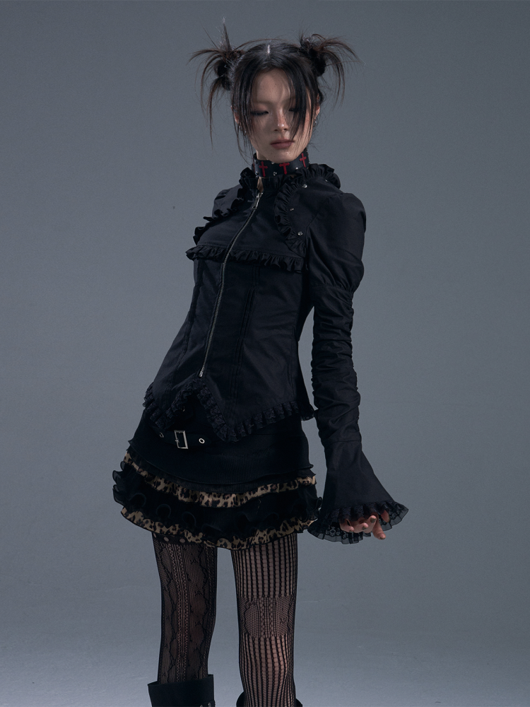 Gothic Frill Zip-Up Bell Sleeves Jacket【s0000011880】