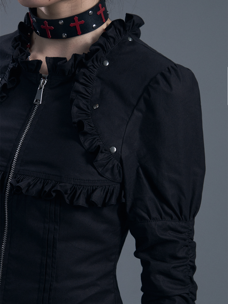 Gothic Frill Zip-Up Bell Sleeves Jacket【s0000011880】