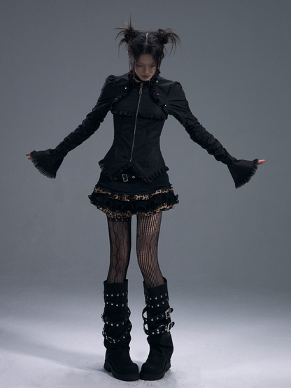 Gothic Frill Zip-Up Bell Sleeves Jacket【s0000011880】