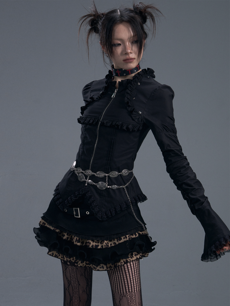 Gothic Frill Zip-Up Bell Sleeves Jacket【s0000011880】