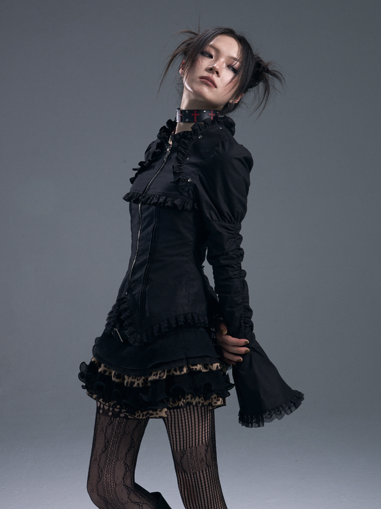 Gothic Frill Zip-Up Bell Sleeves Jacket【s0000011880】