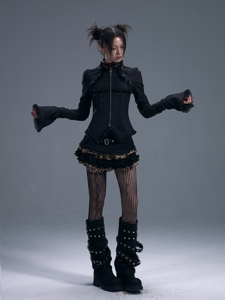 Gothic Frill Zip-Up Bell Sleeves Jacket【s0000011880】