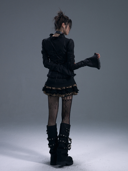 Gothic Frill Zip-Up Bell Sleeves Jacket【s0000011880】