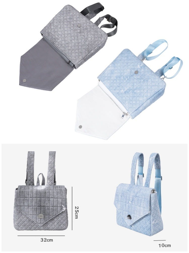 Flap Square Denim Quilted Mini Backpack【s0000012116】