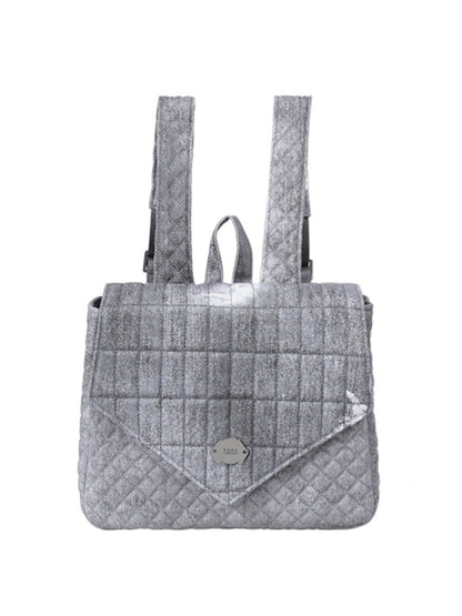 Flap Square Denim Quilted Mini Backpack【s0000012116】