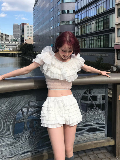 Ballerina Lace Cake Culottes Pumpkin Pants【s0000012131】