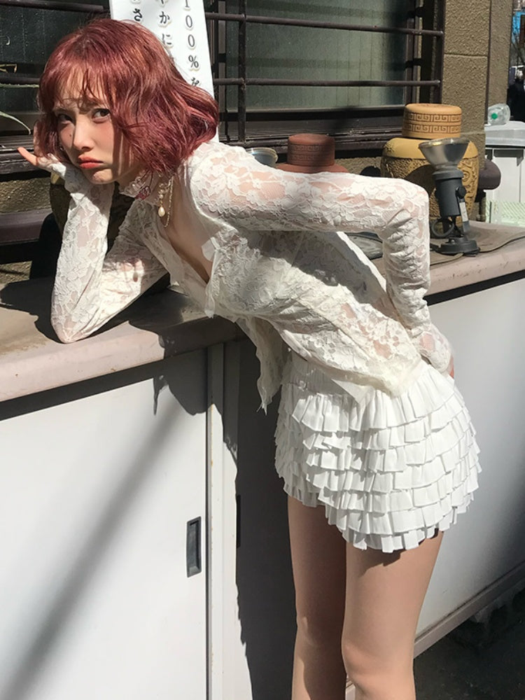 Ballerina Lace Cake Culottes Pumpkin Pants【s0000012131】