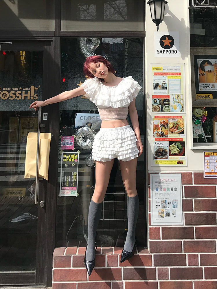 Ballerina Lace Cake Culottes Pumpkin Pants【s0000012131】